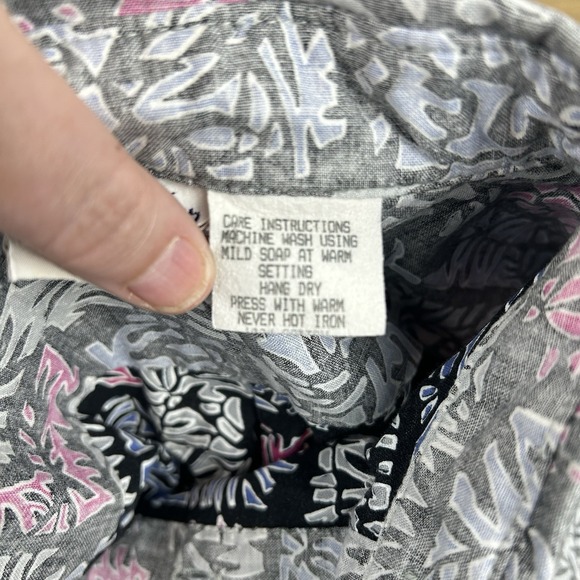 VTG Hawaiian Pullover Shirt Reverse Print Floral Mens Small - Picture 10 of 10